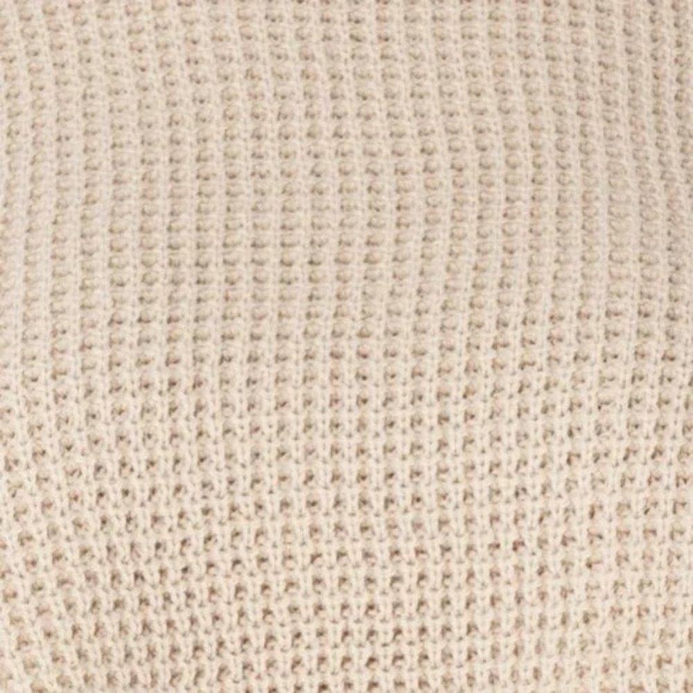 Beige Knitted Long Sleeve Sweater Crop Top and High Waist Pants Two Piece Set - Picture 9 of 17